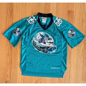 Disney Resort Stitch Kids Large Football Jersey Blue Rare Vintage Lilo & Stitch